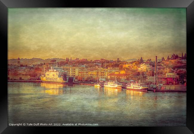 Corfu Port Framed Print by Tylie Duff Photo Art