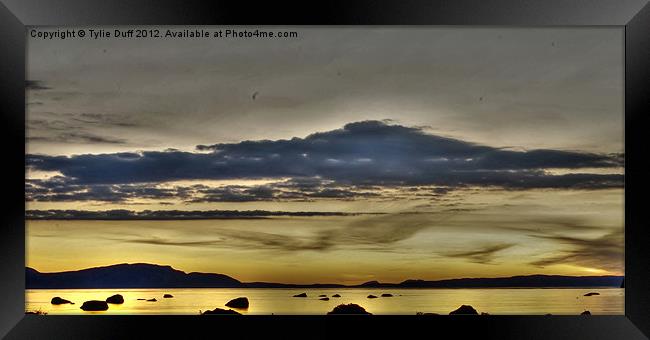 Arran Sunset from Seamill Beach Framed Print by Tylie Duff Photo Art
