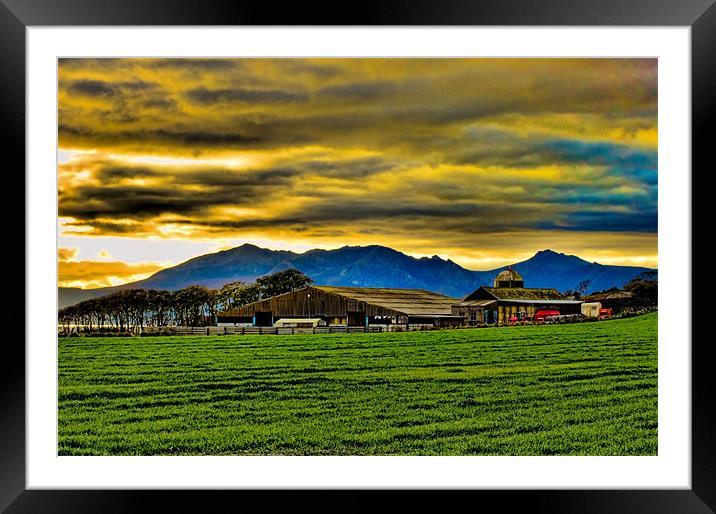 Farm at Dusk Framed Mounted Print by Tylie Duff Photo Art