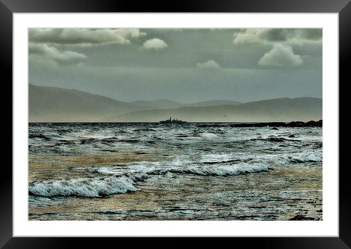 Warship in the Clyde Framed Mounted Print by Tylie Duff Photo Art