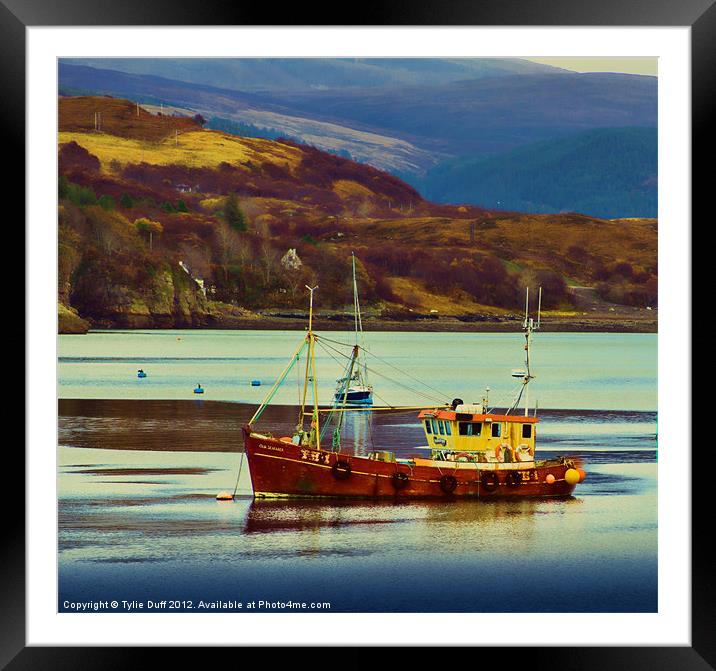 Fishing Boat in Loch Broom Framed Mounted Print by Tylie Duff Photo Art