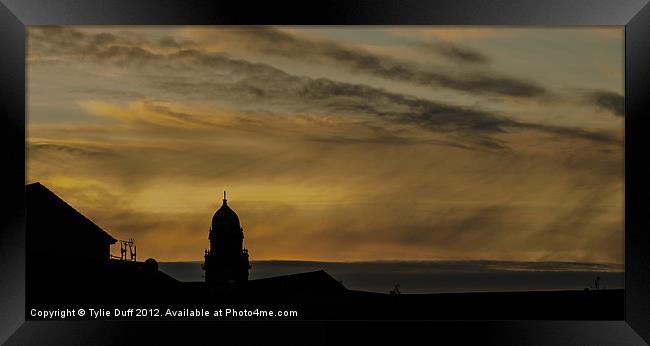 Mesmerizing Sunset Over the Historic Glasgow Skyli Framed Print by Tylie Duff Photo Art