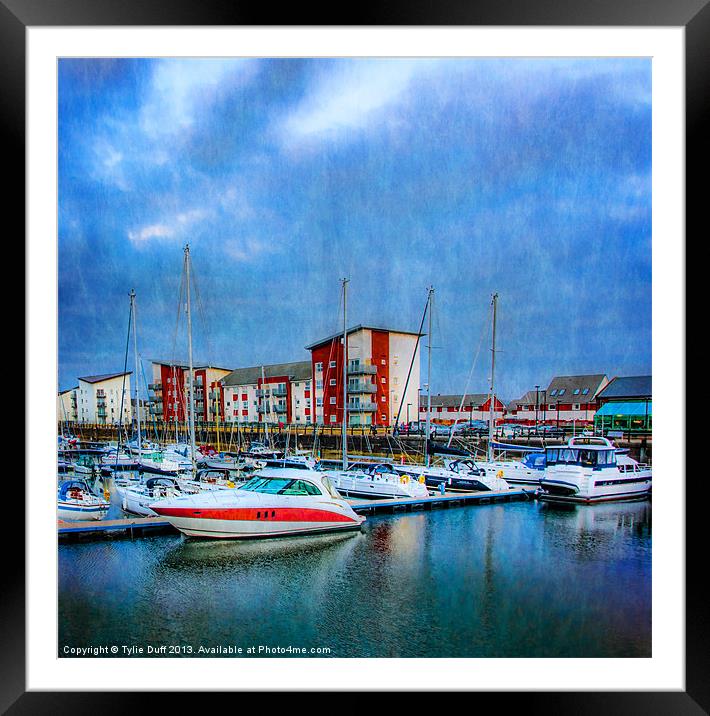 Yachts in Ardrossan Marina Framed Mounted Print by Tylie Duff Photo Art