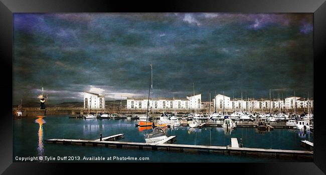 Storm Clouds over Ardrossan Marina Framed Print by Tylie Duff Photo Art