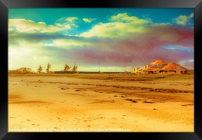Clouds over Seamill Beach Framed Print by Tylie Duff Photo Art