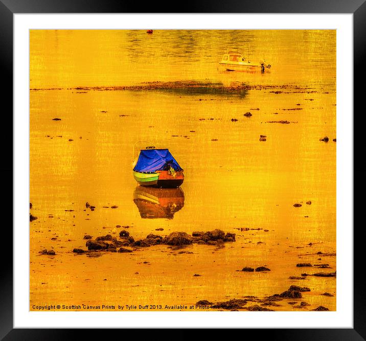 Boats at Low Tide in Fairlie Framed Mounted Print by Tylie Duff Photo Art