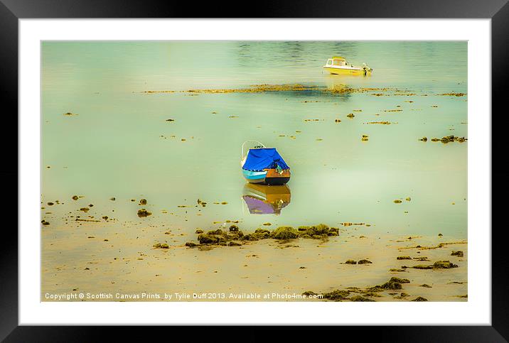 Boats at Low Tide in Fairlie (2) Framed Mounted Print by Tylie Duff Photo Art