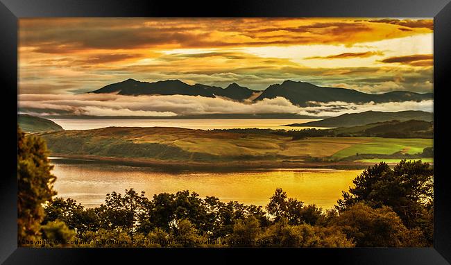 Sunset over Arran and The Cumbraes Framed Print by Tylie Duff Photo Art