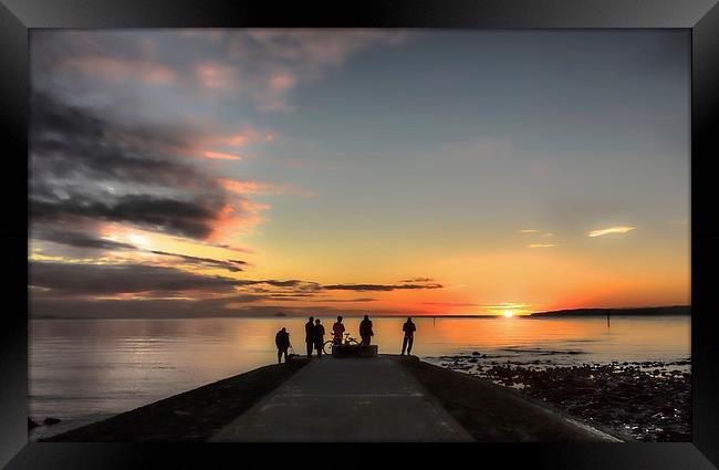 Sunset over River Clyde at Irvine Framed Print by Tylie Duff Photo Art