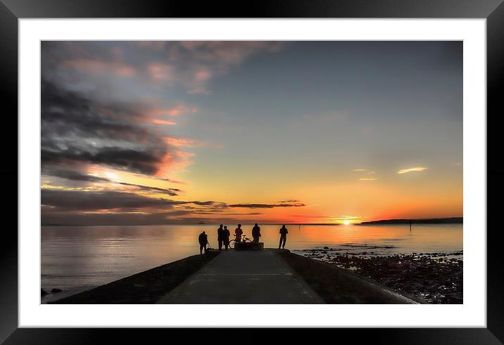 Sunset over River Clyde at Irvine Framed Mounted Print by Tylie Duff Photo Art