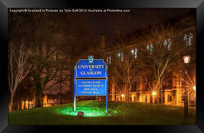 Glasgow University at Dusk Framed Print by Tylie Duff Photo Art