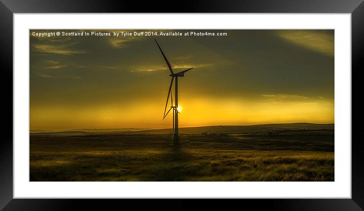 Turbines in a Scottish Sunset Framed Mounted Print by Tylie Duff Photo Art