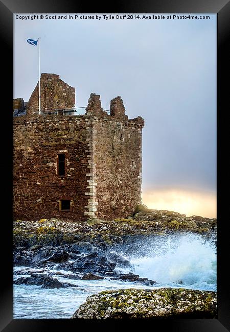 Storm at Portencross Castle Framed Print by Tylie Duff Photo Art