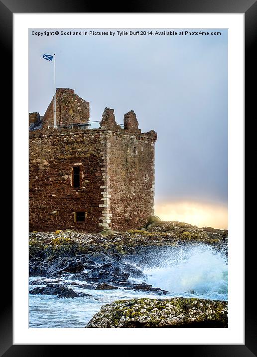 Storm at Portencross Castle Framed Mounted Print by Tylie Duff Photo Art