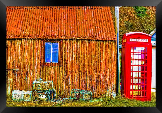  Old Red Phone Box In The Scottish Highlands Framed Print by Tylie Duff Photo Art