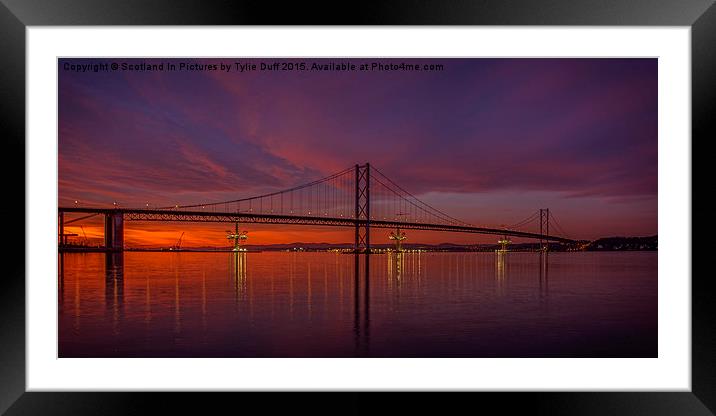  Forth Road Bridge at Sunset Framed Mounted Print by Tylie Duff Photo Art