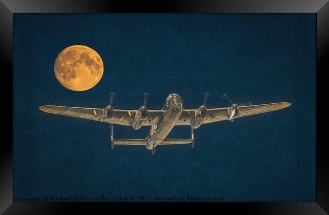 Lancaster Bomber Moon Framed Print by Tylie Duff Photo Art