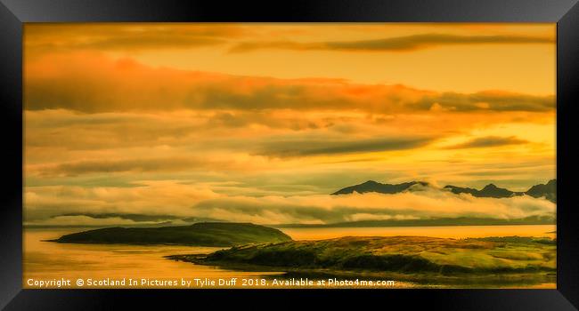 Fiery Sunset Over Arran Framed Print by Tylie Duff Photo Art