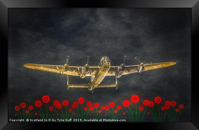 Lest We Forget -Flight of The Lancaster Framed Print by Tylie Duff Photo Art