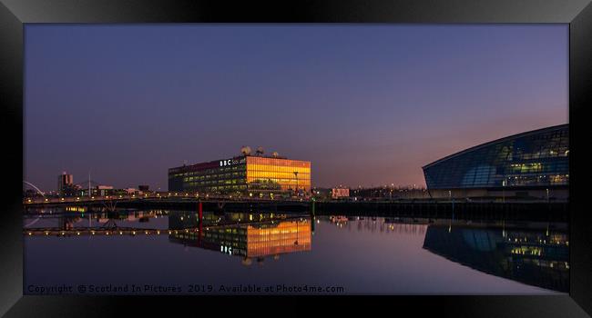 BBC HQ and Millennium Bridge, Pacific Quay,Glasgow Framed Print by Tylie Duff Photo Art