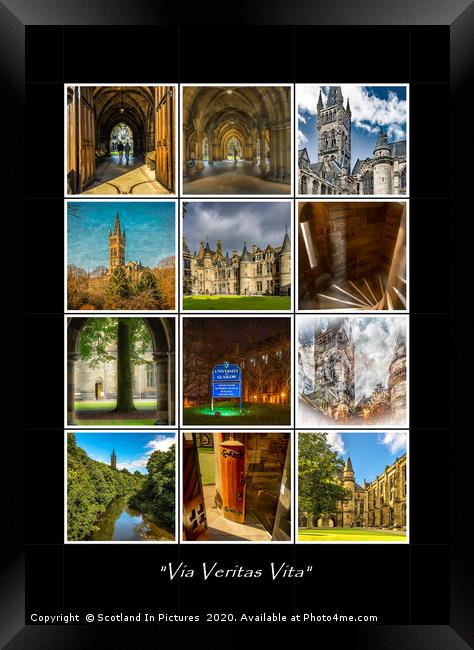 Glasgow University Collage Framed Print by Tylie Duff Photo Art