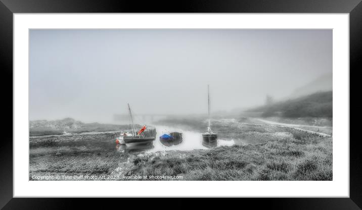 Sea Mist At Portencross (spot colour) Framed Mounted Print by Tylie Duff Photo Art