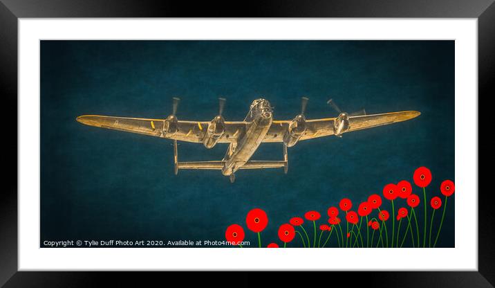 Wings of Triumph - Flight of The Lancaster Bomber Framed Mounted Print by Tylie Duff Photo Art