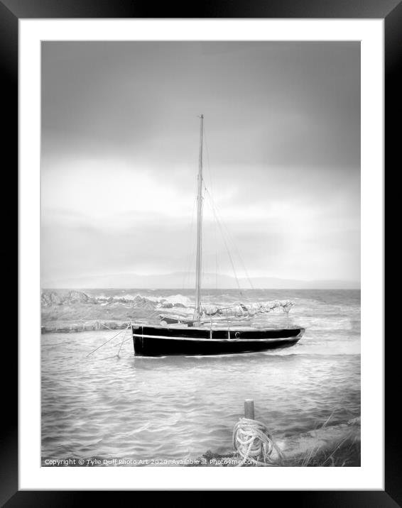 Sailing Boat At Anchor At Portencross Framed Mounted Print by Tylie Duff Photo Art