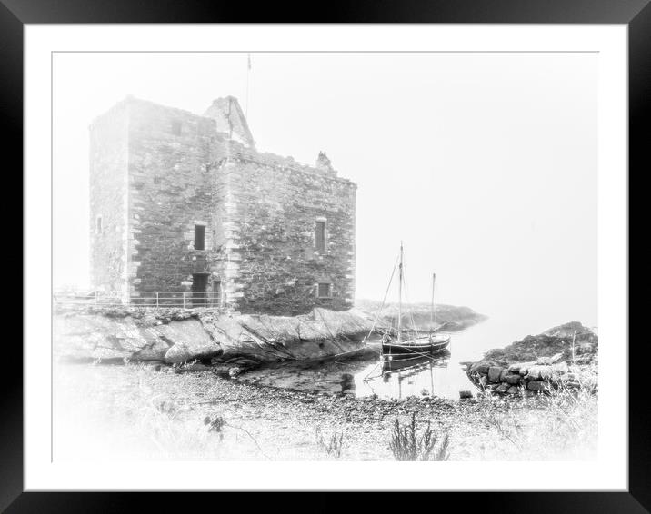 Sailing Boat Moored At Portencross Castle Framed Mounted Print by Tylie Duff Photo Art