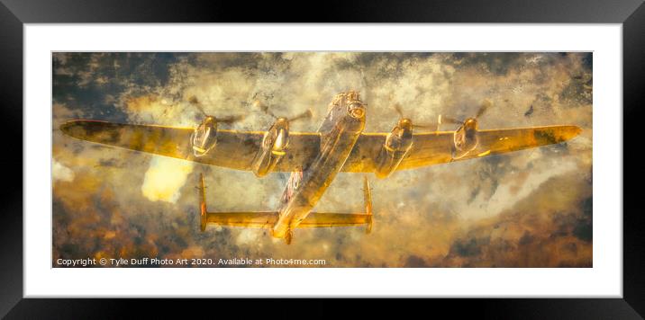 Lancaster Bomber In the Clouds Framed Mounted Print by Tylie Duff Photo Art