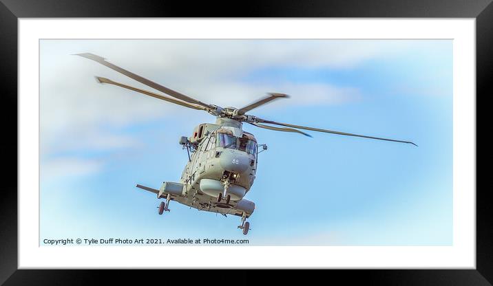 Roal Navy Helicopter At Prestwick Airshow Framed Mounted Print by Tylie Duff Photo Art