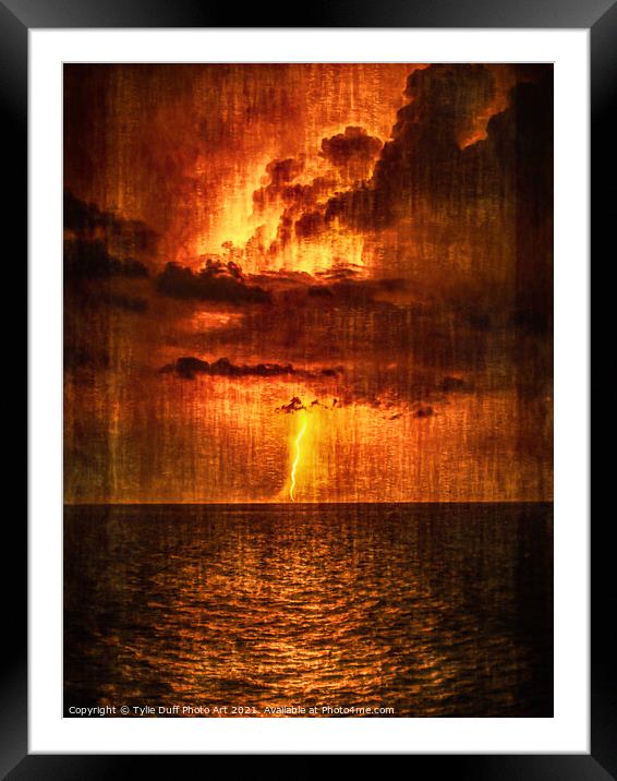 Lightning Strike  Framed Mounted Print by Tylie Duff Photo Art