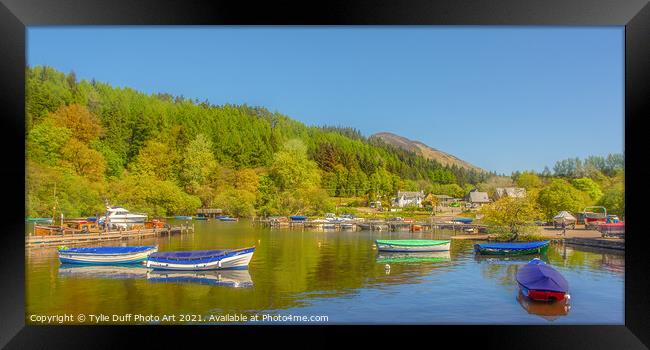 Boats At Anchor At Balmaha On Loch Lomond Framed Print by Tylie Duff Photo Art