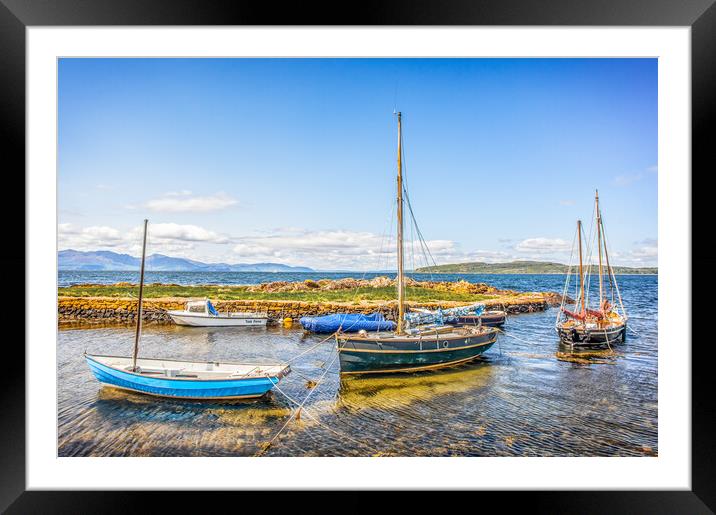 Boats In Portencross Harbour Framed Mounted Print by Tylie Duff Photo Art