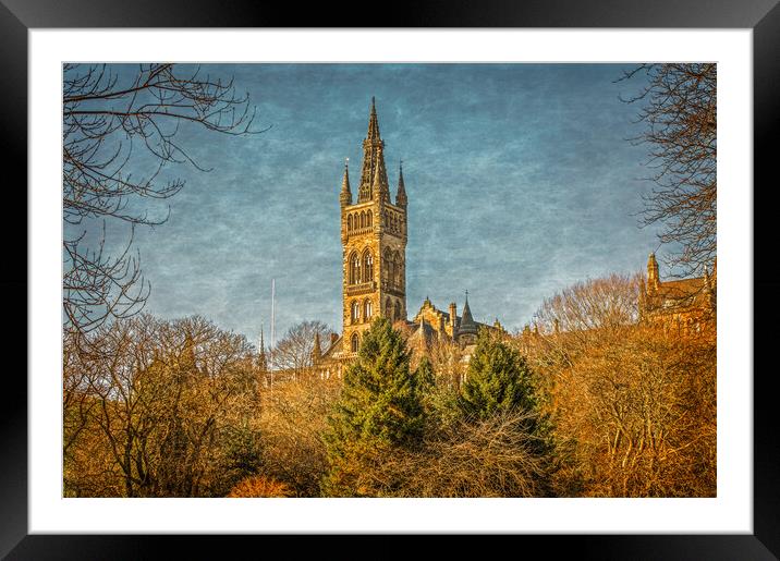Glasgow University from Kelvingrove  Framed Mounted Print by Tylie Duff Photo Art