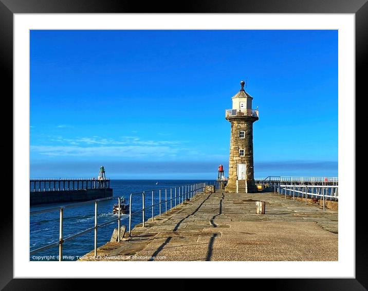 Whitby Lighthouse Framed Mounted Print by Philip Teale