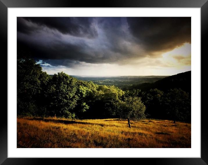 Moody sky, Correze, France Framed Mounted Print by Philip Teale