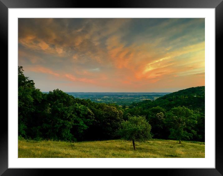 Sunset, Correze, France Framed Mounted Print by Philip Teale