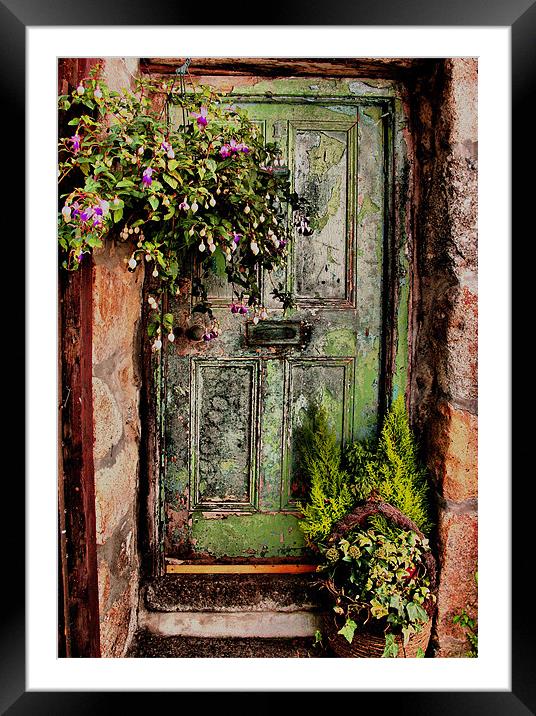 Green Door, Virgin Street, St Ives, Cornwall Framed Mounted Print by Brian Pierce