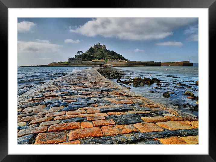 Low Tide, St Michael's Mount, Cornwall Framed Mounted Print by Brian Pierce