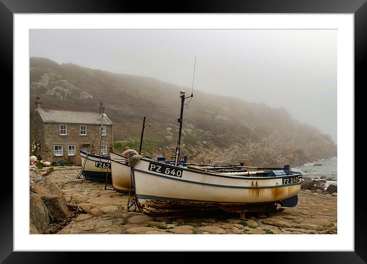  A Foggy Day at Penberth Cove, West Cornwall Framed Mounted Print by Brian Pierce