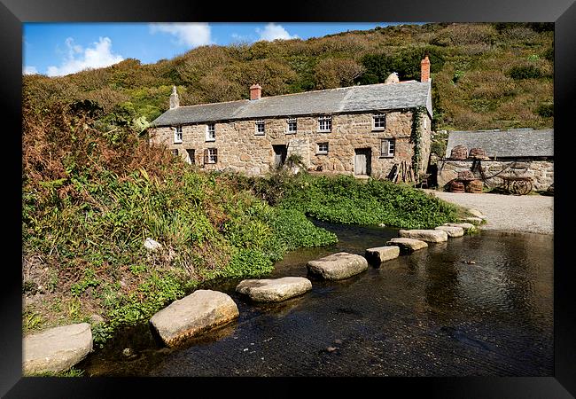  Penberth Cove, Stepping Stones. West Cornwall Framed Print by Brian Pierce