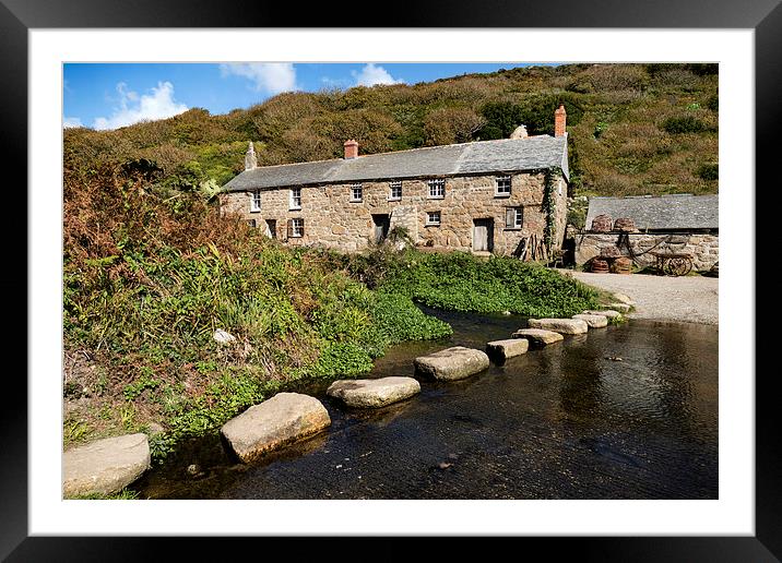  Penberth Cove, Stepping Stones. West Cornwall Framed Mounted Print by Brian Pierce