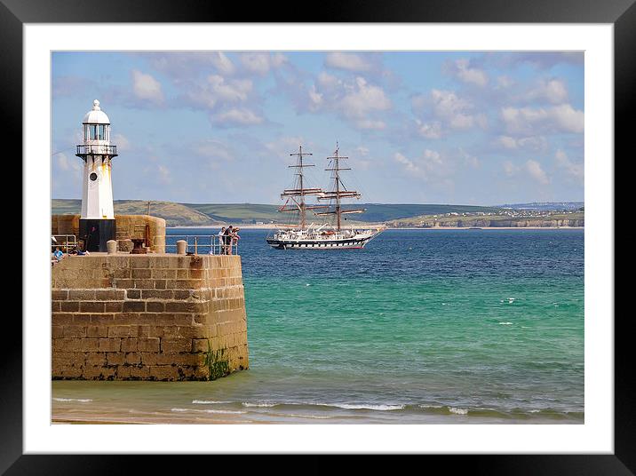  The sailing brig Stavros S Niarchos at St Ives Framed Mounted Print by Brian Pierce