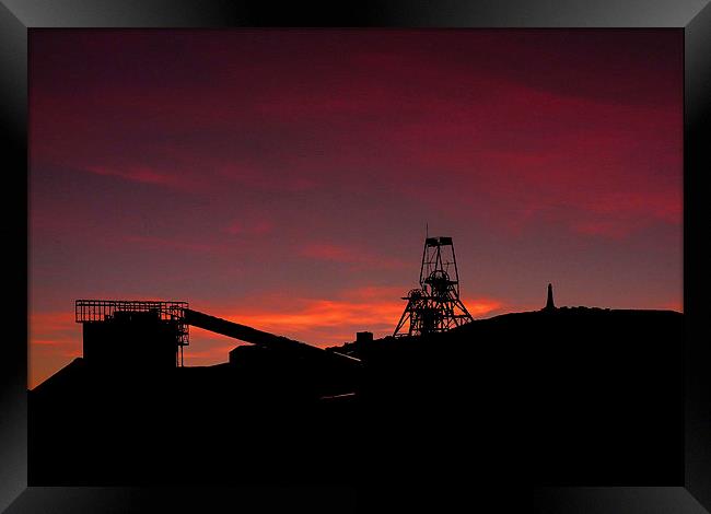  Sunset at South Crofty Mine, Cornwall Framed Print by Brian Pierce
