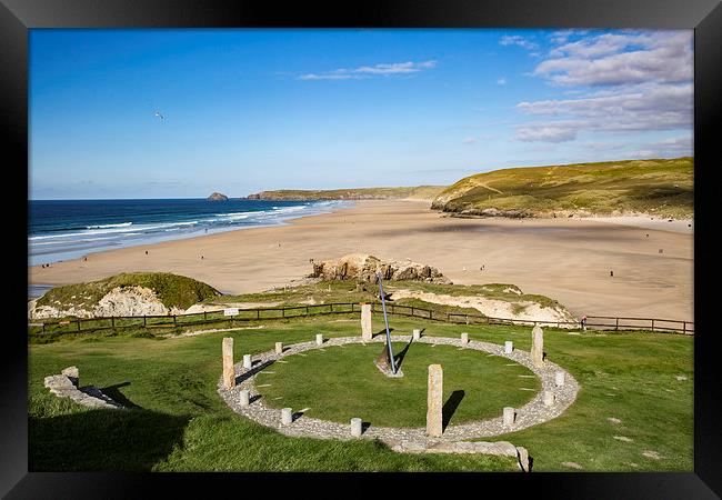  Perranzabuloe Millennium Sundial, Perranporth Framed Print by Brian Pierce