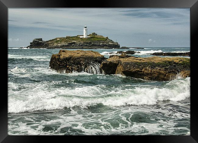  Godrevy Lighthouse, St Ives Bay, Cornwall Framed Print by Brian Pierce