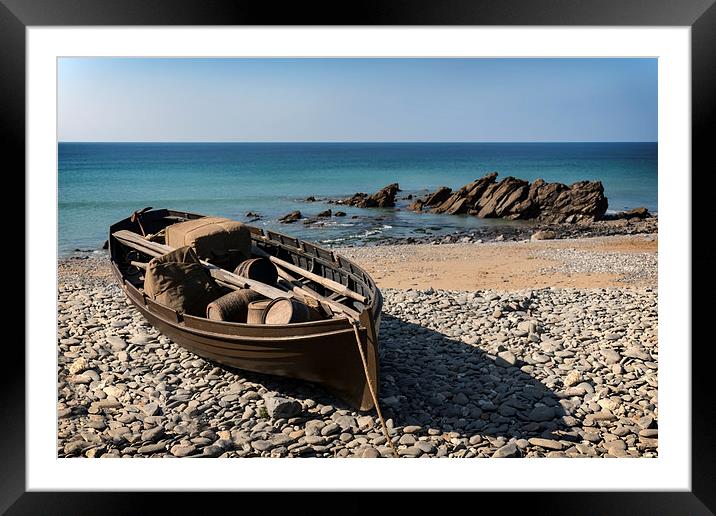 Smugglers Boat, Dollar Cove, Cornwall Framed Mounted Print by Brian Pierce