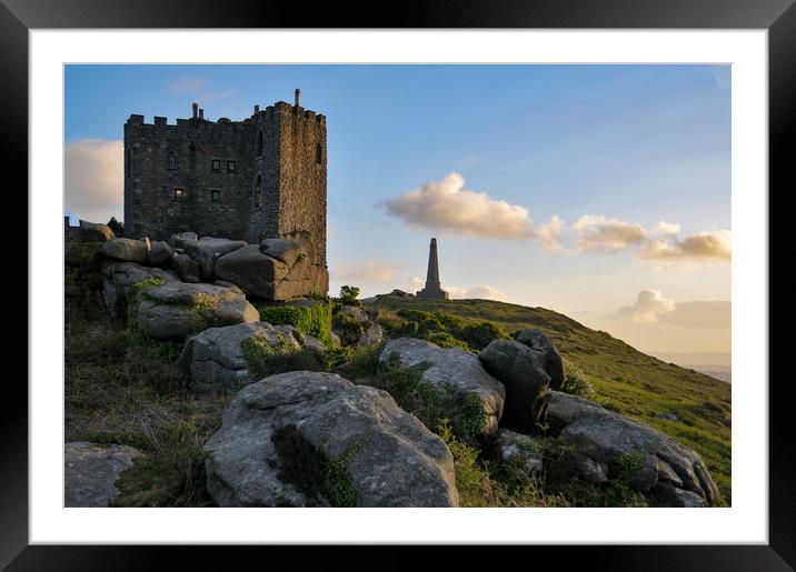 Carn Brea Castle and the Basset Monument, Cornwall Framed Mounted Print by Brian Pierce