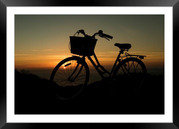 Sunset Bike Framed Mounted Print by Brian Pierce
